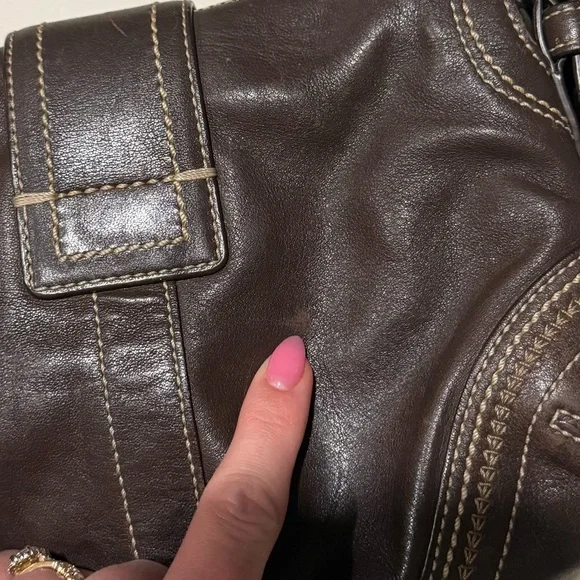 Coach Dark Brown Leather Hobo Shoulder Bag - Picture 4 of 5